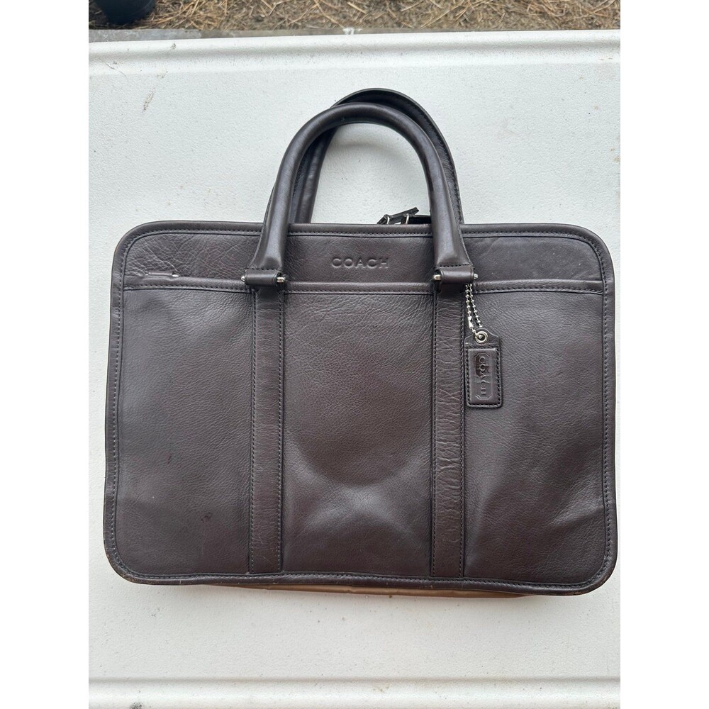 Coach F71016 Lexington Men's Business Collection Leather Double Zip Briefcase